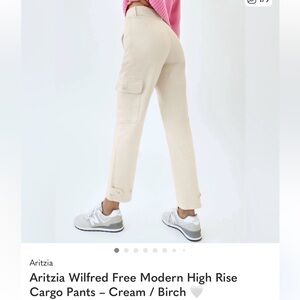 Cream High-Rise Cargo Pants